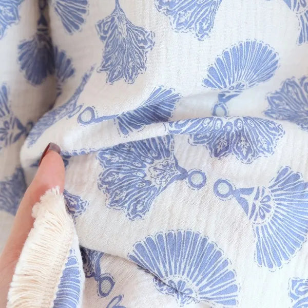 Cotton Lace Tie Up AOP 3PC Pajama Set