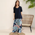 Cotton Floral Wide Leg Pajama Set