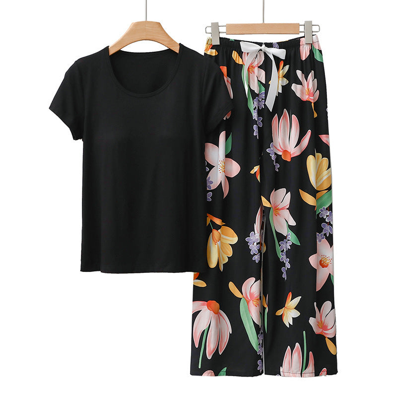 Soft Padded Tee Flame Floral Lounge Set