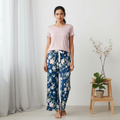 Soft Padded Tee Pink Navy Floral Lounge Set