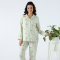 Cotton Squirrel Print Green Co-ord Pyjama Set