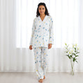 White Floral Cotton Gauze Co-ord Pyjama Set