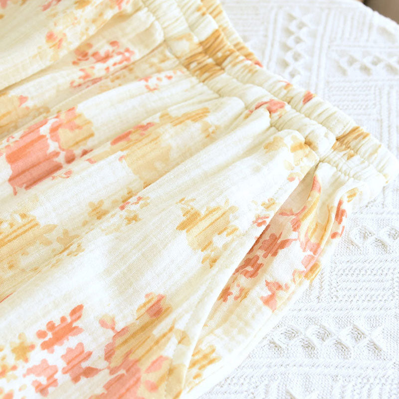 Off-White Abstract Floral Cotton Pajama Set