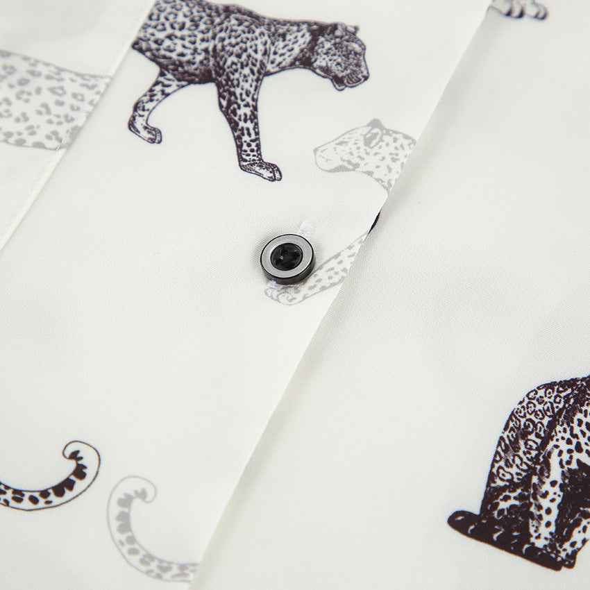 White Animal Print Co-ord Pyjama Set