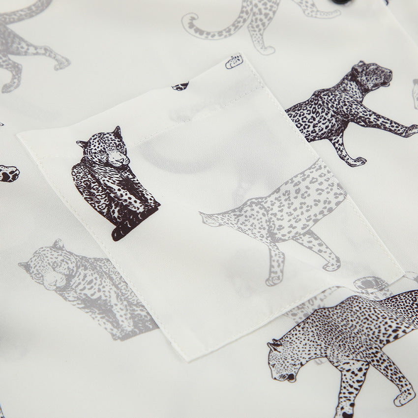 White Animal Print Co-ord Pyjama Set