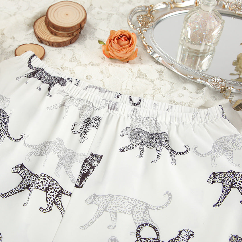 White Animal Print Co-ord Pyjama Set