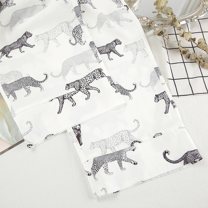 White Animal Print Co-ord Pyjama Set