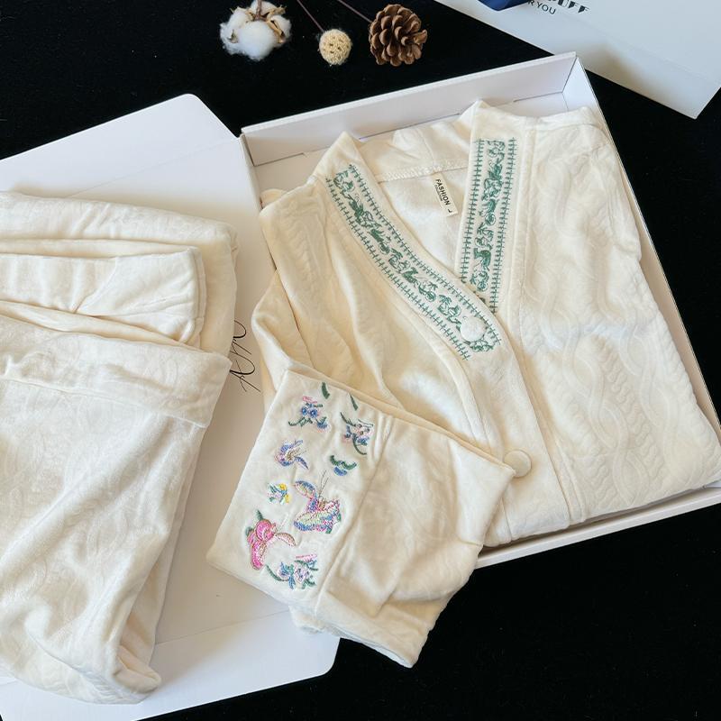 Embroidered Haute Couture Pajama Set