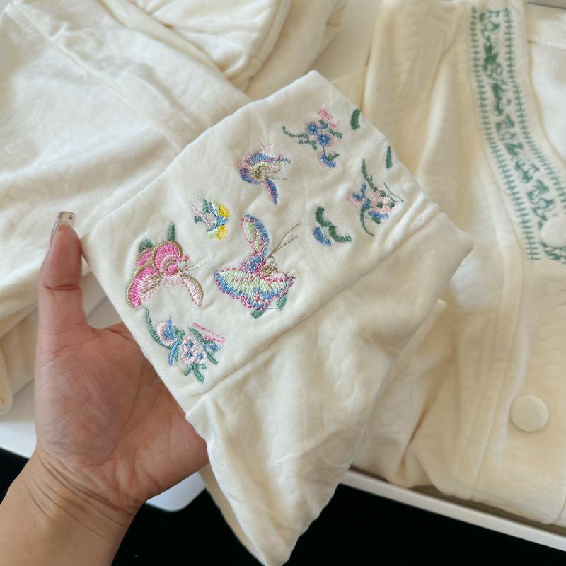 Embroidered Haute Couture Pajama Set