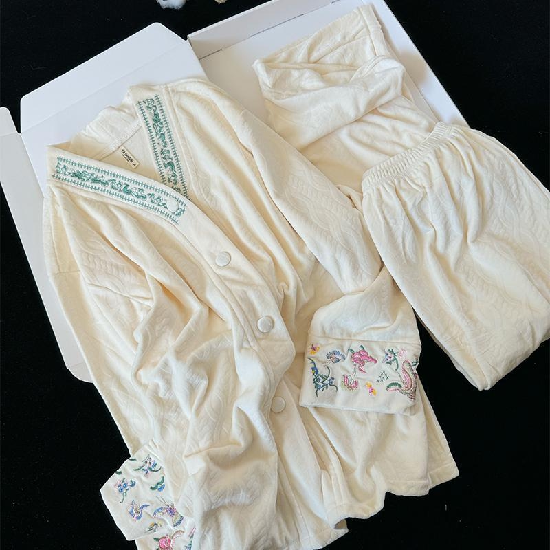 Embroidered Haute Couture Pajama Set