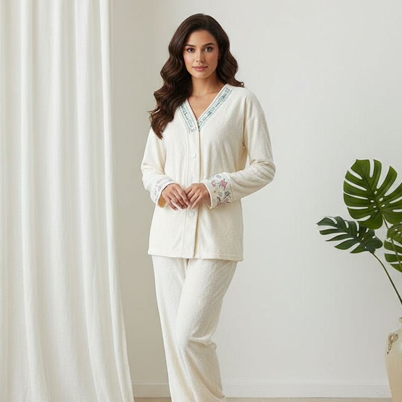 Embroidered Haute Couture Pajama Set
