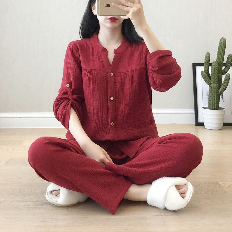 Women’s Rust Red Gauze Pajama Set