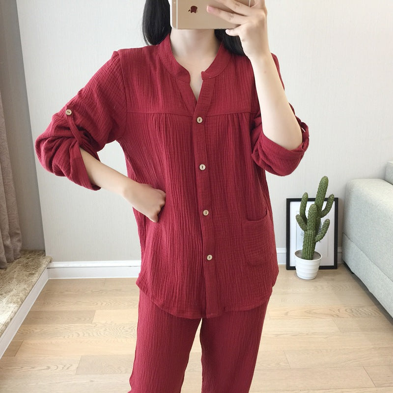 Women’s Rust Red Gauze Pajama Set