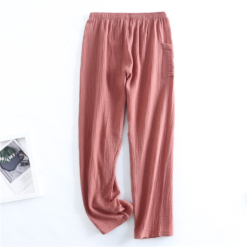 Brick Red Bow Pocket Cotton Pajama Set