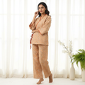 Floral Print Yarn-Dyed Cotton Kimono Pajama Set