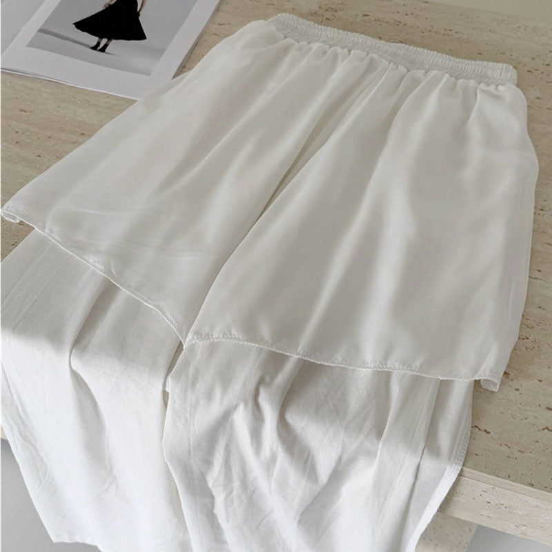 Light Cotton Back Slit Tie-up Striped 3PC Set