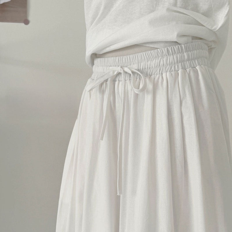 Light Cotton Back Slit Tie-up Striped 3PC Set