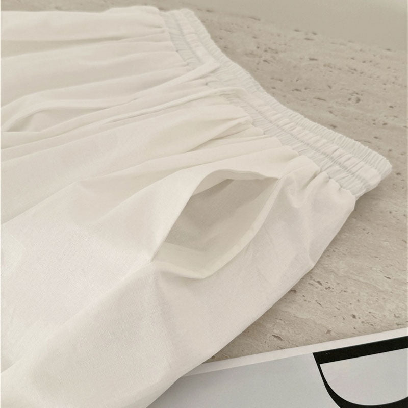 Light Cotton Back Slit Tie-up Striped 3PC Set