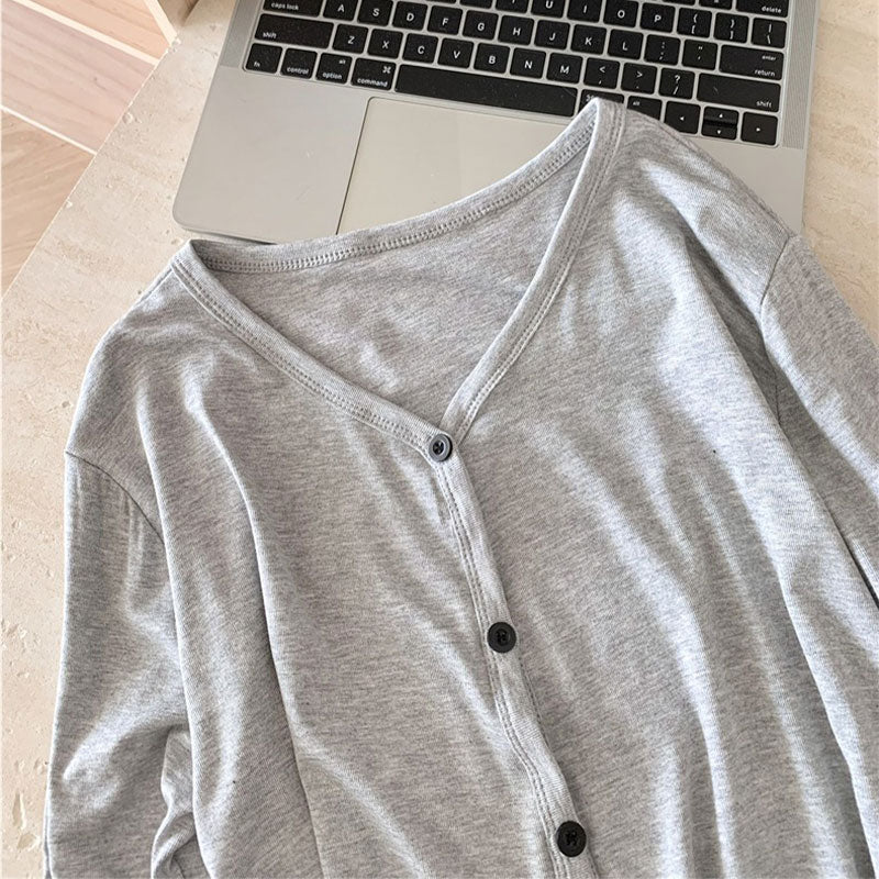 Wide Leg Bottom with Grey Cardigan 3PC Set