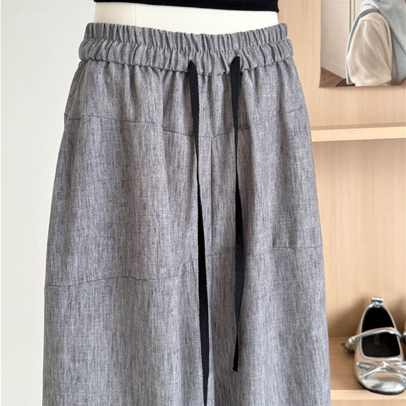 Black Tank Top White Cardigan Gray Wide-Leg Pants 3PC Set