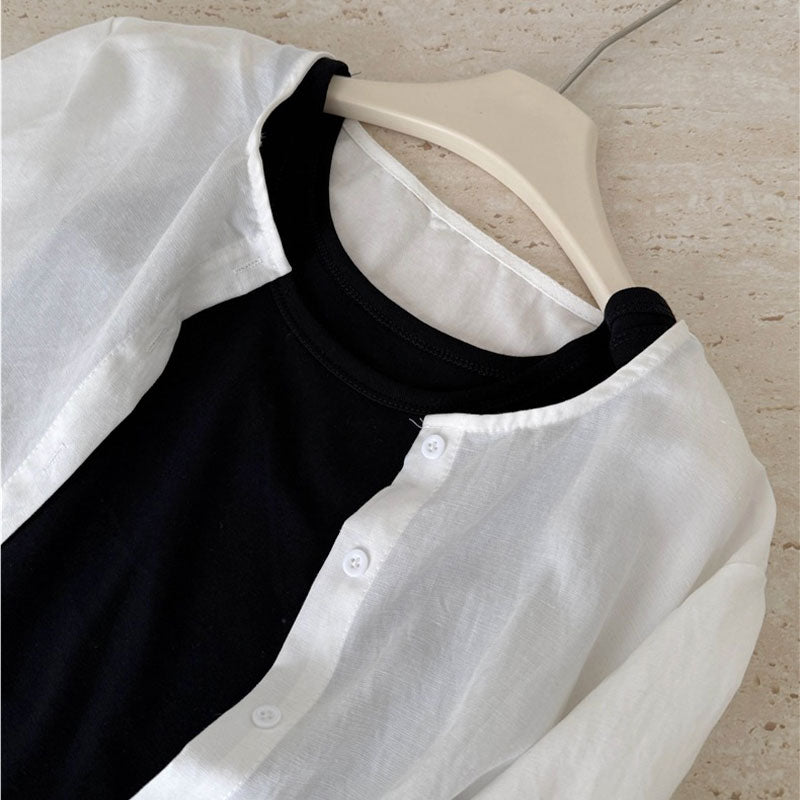 Black Tank Top White Cardigan Gray Wide-Leg Pants 3PC Set