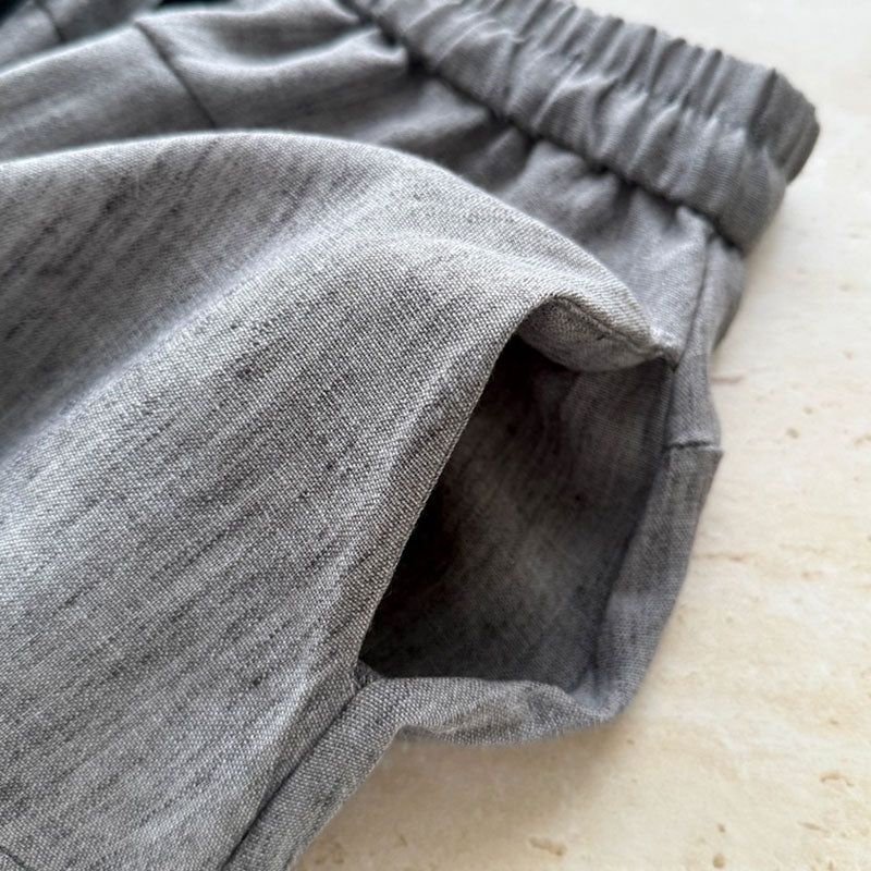 Black Tank Top White Cardigan Gray Wide-Leg Pants 3PC Set