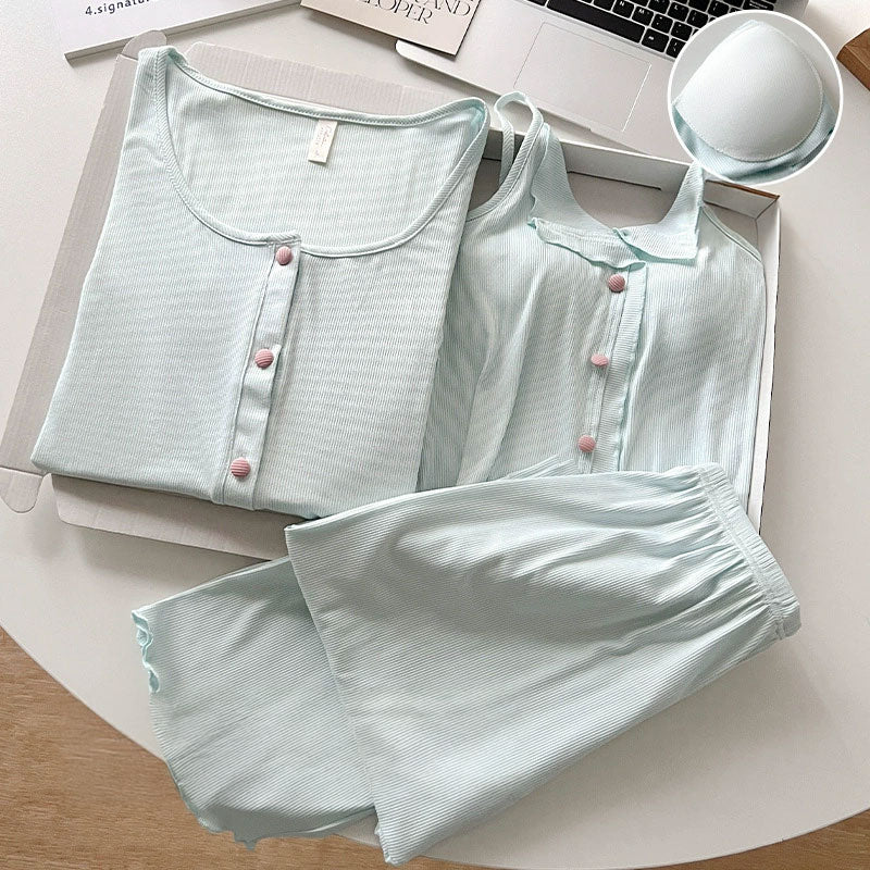 Three-Piece Women’s Light Blue Modal Lounge Set