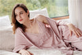 Rose Elegance Silk Lace Lounge 3PC Pajama Set