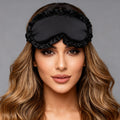 Black Ruffled Silk Sleep Mask