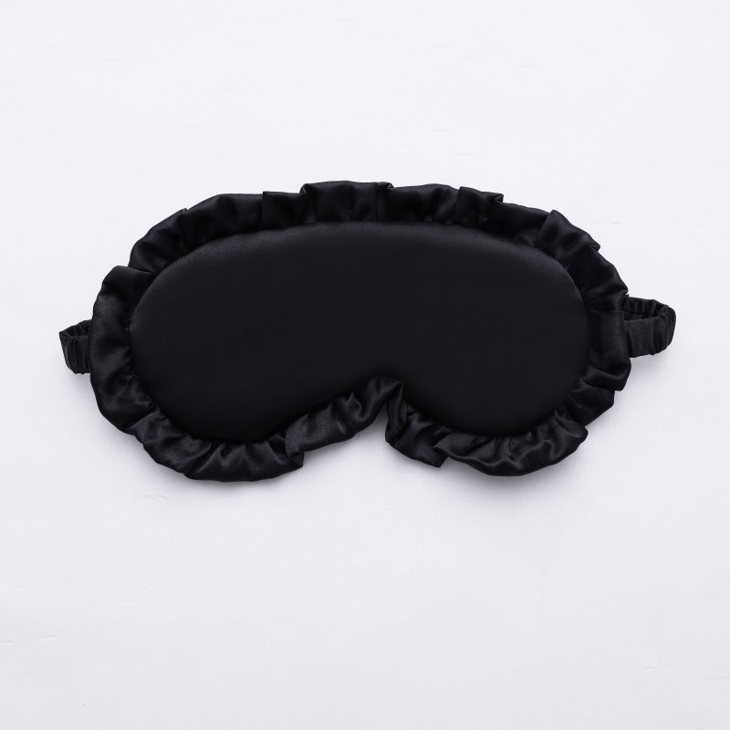 Black Ruffled Silk Sleep Mask