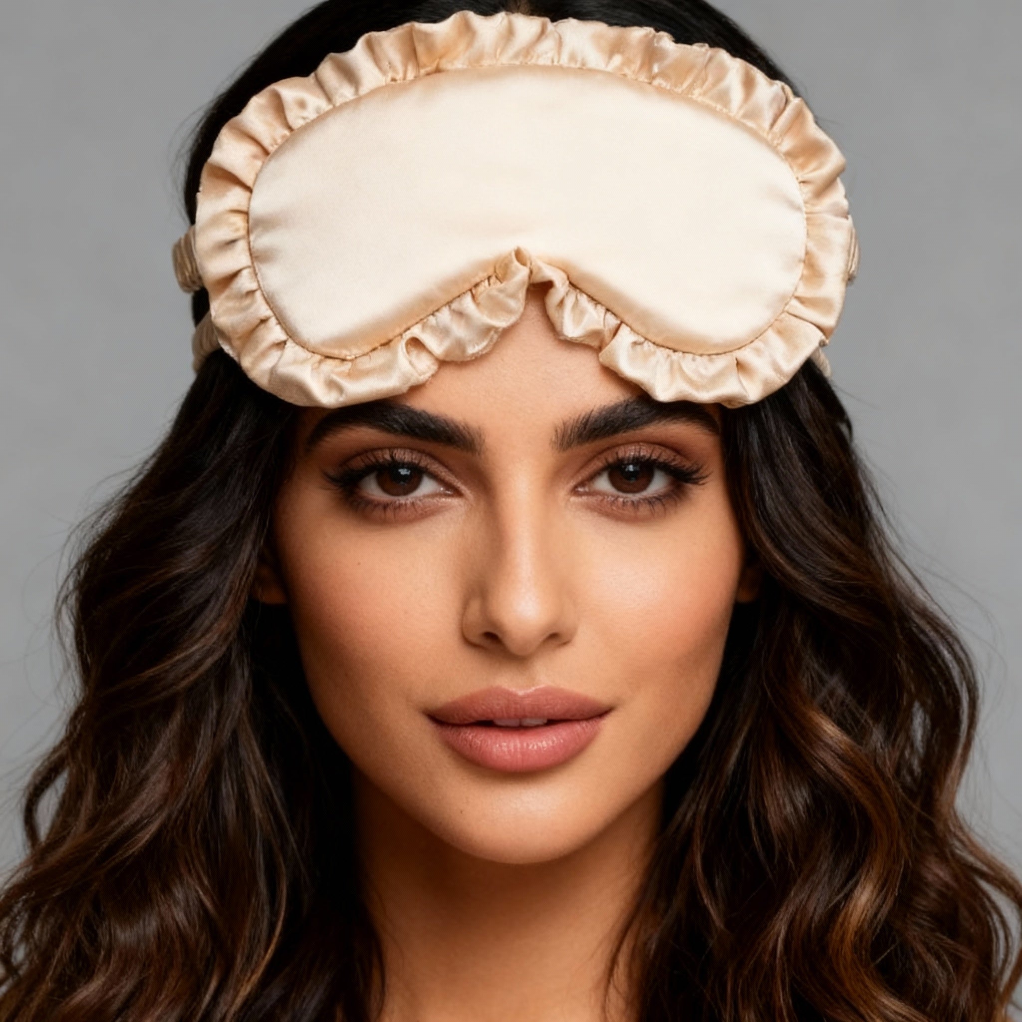 Gold Ruffled Silk Sleep Mask