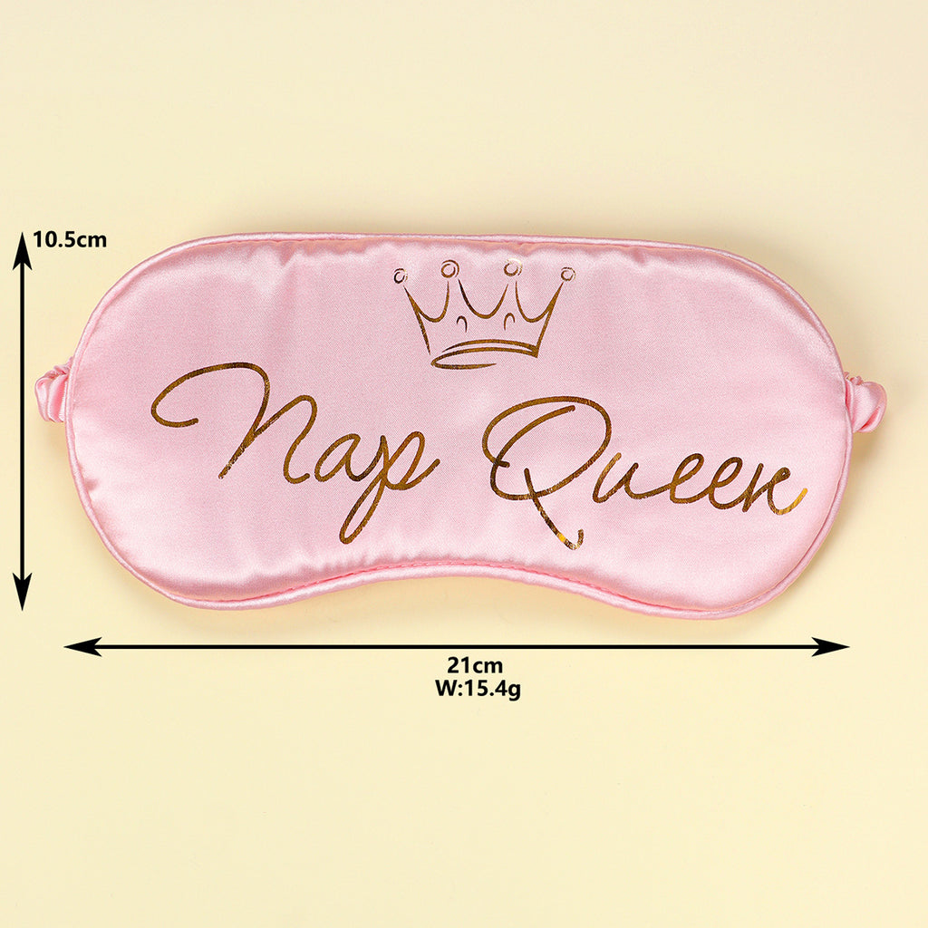 Pink "Nap Queen" Silk Sleep Mask