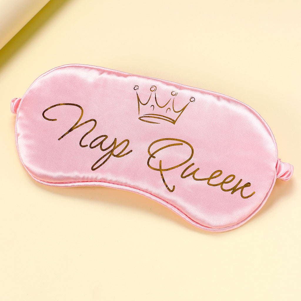 Pink "Nap Queen" Silk Sleep Mask