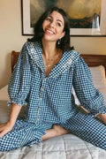 Cotton Gingham Ruffle Lounge Co-ord Set
